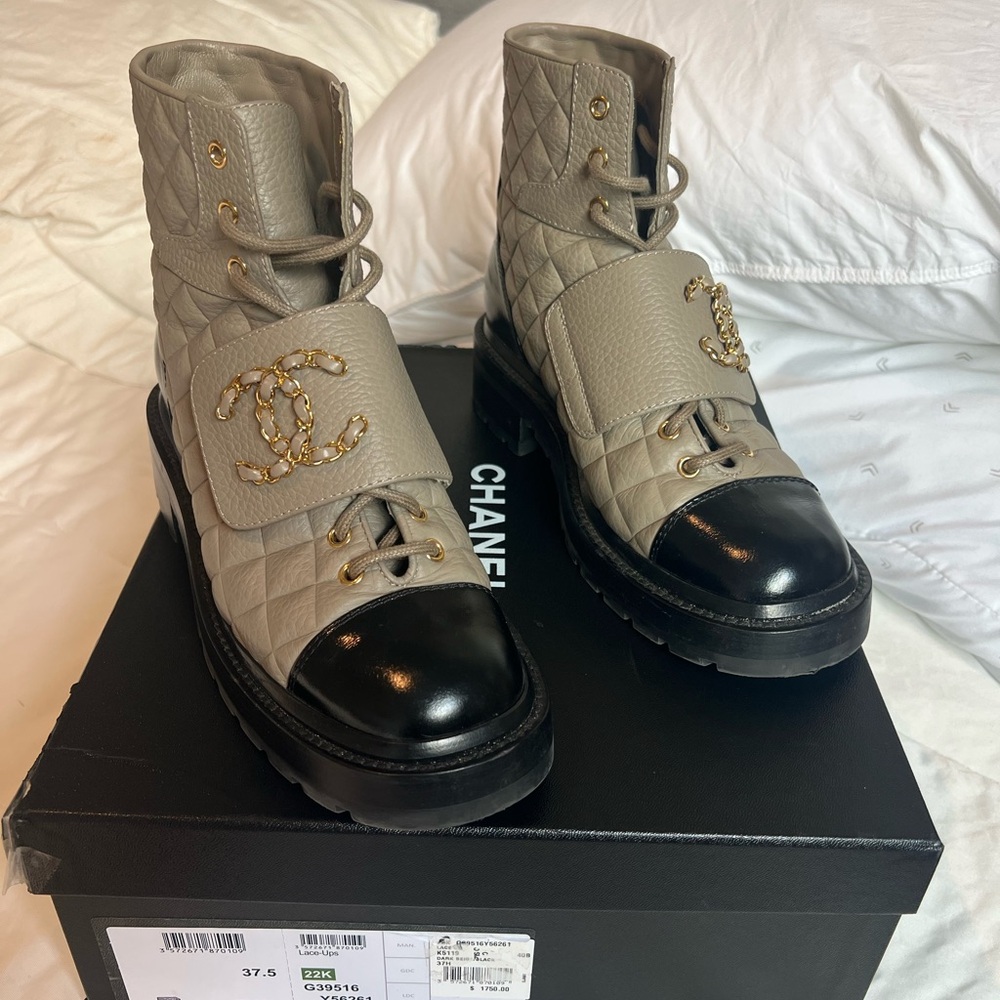 Chanel combat boots